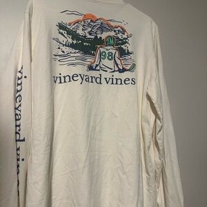 Vineyard Vines Men's White Long Sleeve Graphic Tee